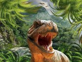 Dielay - Diamond Painting Pakket - Dinosaurus / Tyrannosaurus rex - 50x40 cm - Complete Set - Volledige Bedekking - Ronde Steentjes