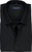 CASA MODA comfort fit overhemd - korte mouw - zwart - Strijkvrij - Boordmaat: 39