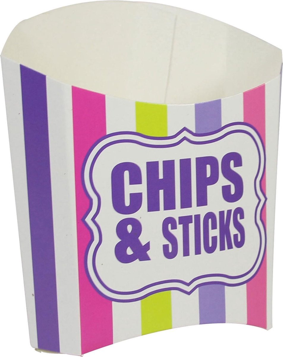 Amscan Feestbakje Chips & Sticks Papier Paars/wit