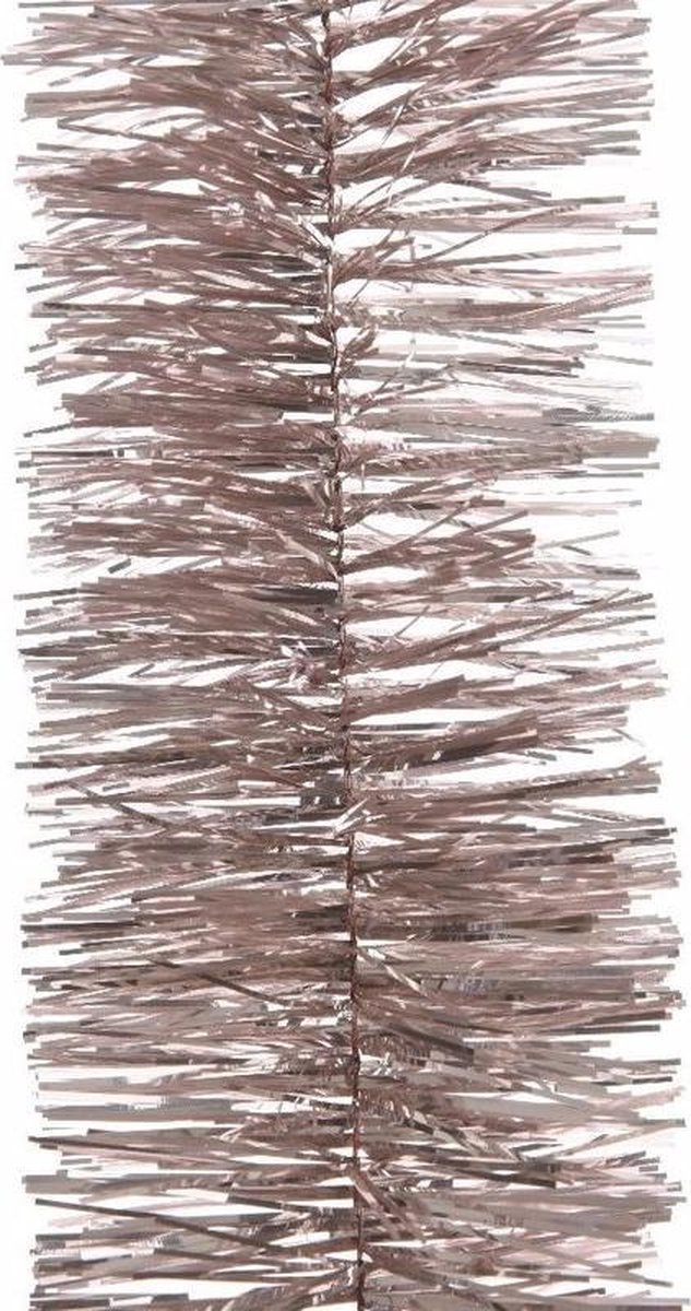 8x Kerstslingers lichtroze 270 cm - Guirlande folie lametta - Lichtroze kerstboom versieringen