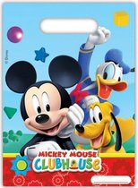 Mickey Mouse kinderfeest thema feestzakjes - 18x stuks - uitdeelzakjes/snoepzakjes/cadeauzakjes - Multi