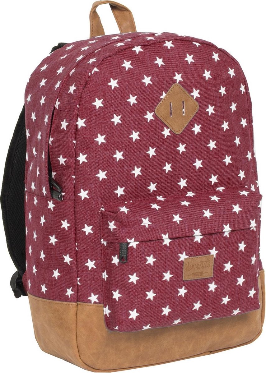 New Rebels® Star - Rugtas - Rood - Sterren - 108 - 31x17x43cm - Rugzak / Backpack