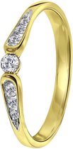 Lucardi Ringen  - 14 Karaat geelgouden ring met diamant