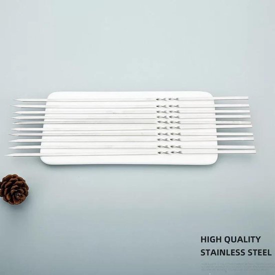 | 20x BBQ spies Barbecue prikkers van RVS 10× Stainless Steel 30 35 40 45cm Barbecue BBQ Skewers