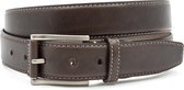 JV Belts Middenbruine leren heren riem - heren riem - 3.5 cm breed - Midden Bruin - Echt Leer - Taille: 95cm - Totale lengte riem: 110cm