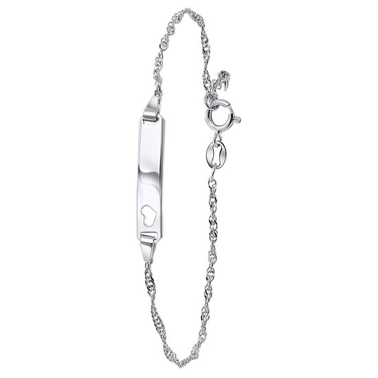Lucardi - Meisjes - Armbandje met hanger met plating - Staaf - Cadeau - Echt Zilver