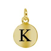 Zilveren hanger alfabet goldplated - K