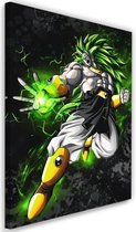 Schilderij , Dragon Ball 5, 2 maten , groen wit zwart , wanddecoratie