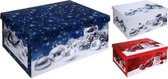 Pakket van 2x stuks witte kerstballen/kerstversiering opbergbox 51 cm