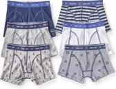 Little Label Ondergoed Jongens - Onderbroeken Jongens Maat 110-116 - blauw,grijs,wit - Zachte BIO Katoen - 6 Stuks - Boxershorts - Voordeelset