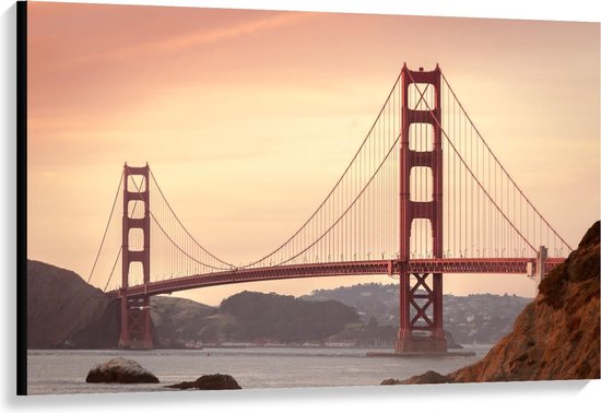 Canvas - Golden Gate Bridge - California - Foto op Canvas Schilderij (Wanddecoratie op Canvas)