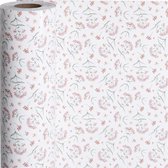Inpakpapier. bloemen. B: 50 cm. 80 gr. 150 m/ 1 rol