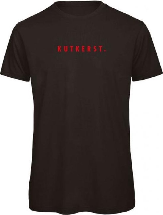 Kerst t-shirt zwart XL - Kutkerst - rood - soBAD. | Kerst t-shirt soBAD. | kerst shirts volwassenen | kerst t-shirt volwassenen | Kerst outfit | Foute kerst shirts