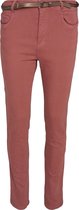 Cassis - Female - Slim broek en riem in kunstleer  - Oudroze