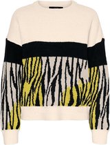 VMLEONBLOCKSTRAIGHT LS O-NECK BLOUSE BLACK + CELERY