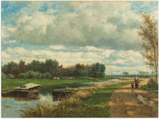 Poster – Oude Meesters - Landschap in de omgeving van Den Haag, Willem Roelofs - 40x30cm Foto op Posterpapier