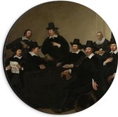 Dibond Wandcirkel - Oude Meesters - Regenten van Huiszittenhuis, Jacob Adriaensz. Backer - 20x20cm Foto op Aluminium Wandcirkel (met ophangsysteem)