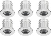 LED Veranda Spot Verlichting 6 Pack - 3W - Warm Wit 3000K - Inbouw - Rond - Mat Zilver - Aluminium - Ø31mm - BSE