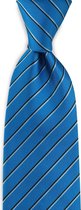 We Love Ties - Stropdas Double Descent - geweven zuiver zijde - blauw / zwart / lichtblauw