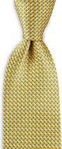We Love Ties - Stropdas basket weave - geweven zuiver zijde high density - geel / grijs / wit