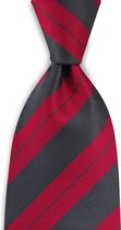 We Love Ties - Stropdas rood / antraciet - geweven polyester Microfill