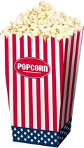 4x stuks  Amerikaanse popcorn bakjes 16 cm - USA thema feestartikelen