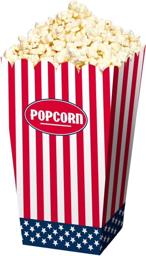 Amerikaanse popcorn bakjes - 4 stuks - 16 cm