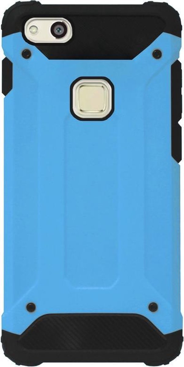 WLONS Rubber Kunststof Bumper Case Hoesje Geschikt Voor Huawei P10 Lite - Blauw