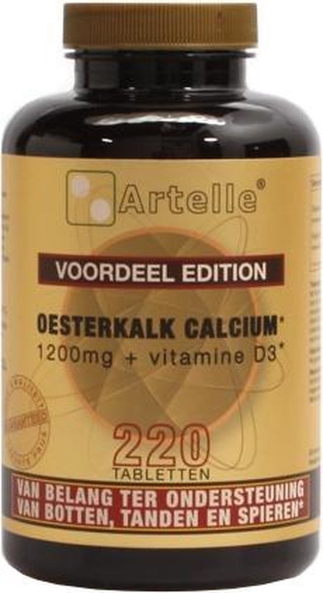 Artelle Oesterkalk Calcium 1200 mg Vitamine D3 Tabletten