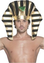 Smiffys - Pharaoh Kostuum Hoofddeksel - Zwart/Goudkleurig