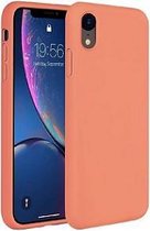 iPhone XR Siliconen Hoesje Pastelkleur Licht Oranje