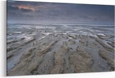 Schilderij - Zonsondergang over Noordzeekust — 90x60 cm
