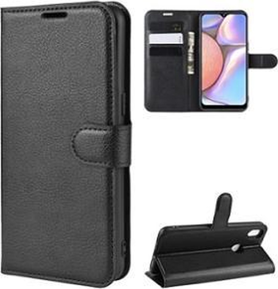 Samsung A10s Hoesje Wallet Case Zwart