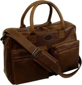 Leren Schoudertas - Aktetas | Tas | Unisex | Tassen | Leer Tas | Bag | Business Laptoptas | notebooktas | Documententas | Wallet | Kaartenhouder | Laptop en  Smartphone Houder | PINCH OF WAX 