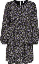 Onltenna Ls Layered Dress Wvn 15229753 Black/purple Flower