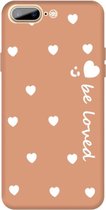 Voor iPhone 8 Plus / 7 Plus Lachend Gezicht Meerdere Love-Hearts Patroon Kleurrijke Frosted TPU Telefoon Beschermhoes (Koraal Oranje)