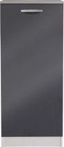 Keukenkast Spoon H140 cm met deur - glossy grey