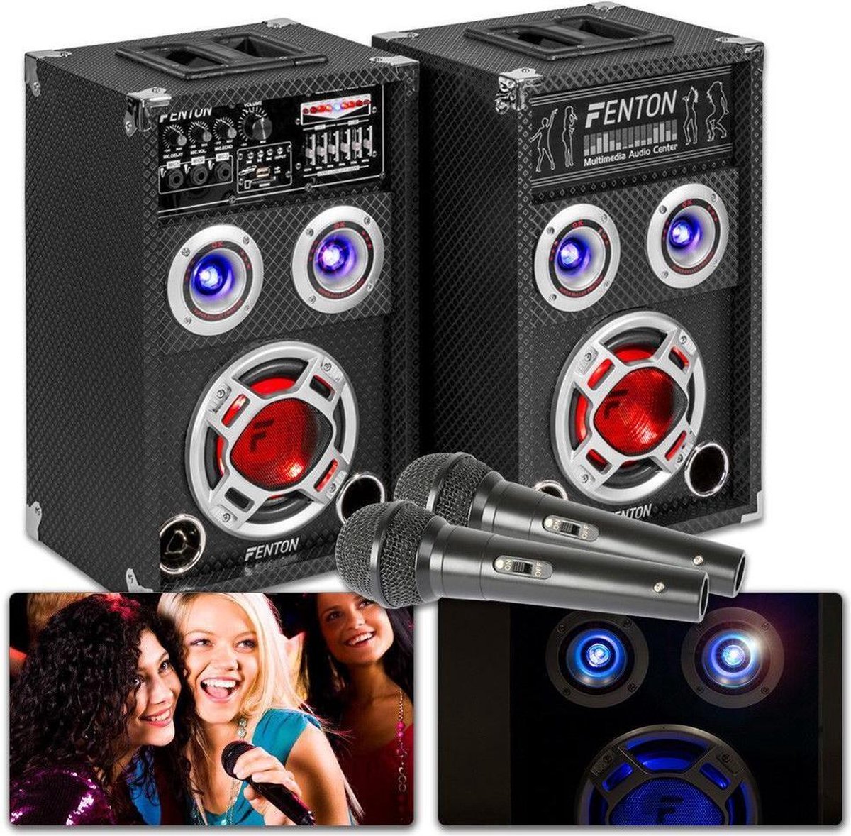 Karaoke set Fenton KA06 Karaokeset 400W met Bluetooth, mp3 speler