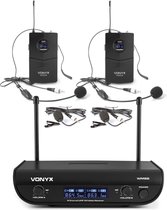 Geboorte geven Authenticatie Zeggen Draadloze microfoon - Vonyx WM82 Draadloze UHF microfoonset met 2x headset  | bol.com