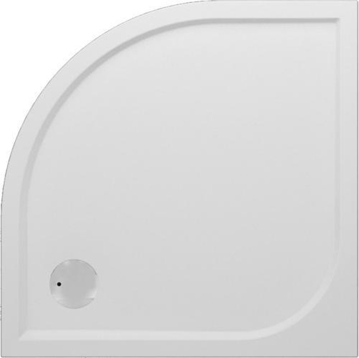 Nemo Go Argon douchebak polybeton gelcoat 900x900x30mm kwartrond afvoer D90mm zonder potenstel wit