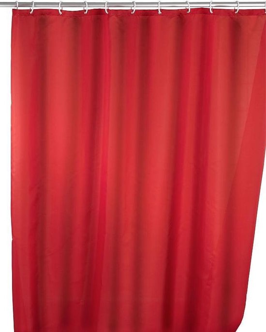 Wenko Douchegordijn Polyester 180x200cm Anti Schimmel Rood