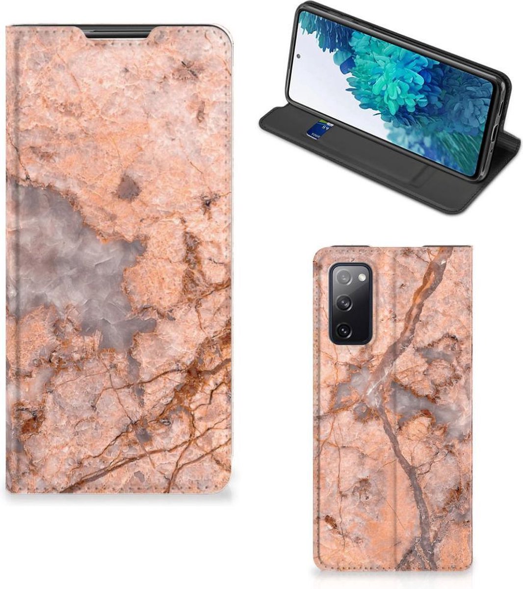 Samsung Galaxy S20 FE Standcase Marmer Oranje