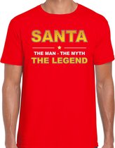 Santa t-shirt / the man / the myth / the legend rood voor heren - Kerst kleding / Christmas outfit 2XL