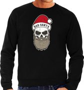 Grote maten Bad Santa foute Kerstsweater / Kersttrui zwart voor heren - Kerstkleding / Christmas outfit 4XL (60)