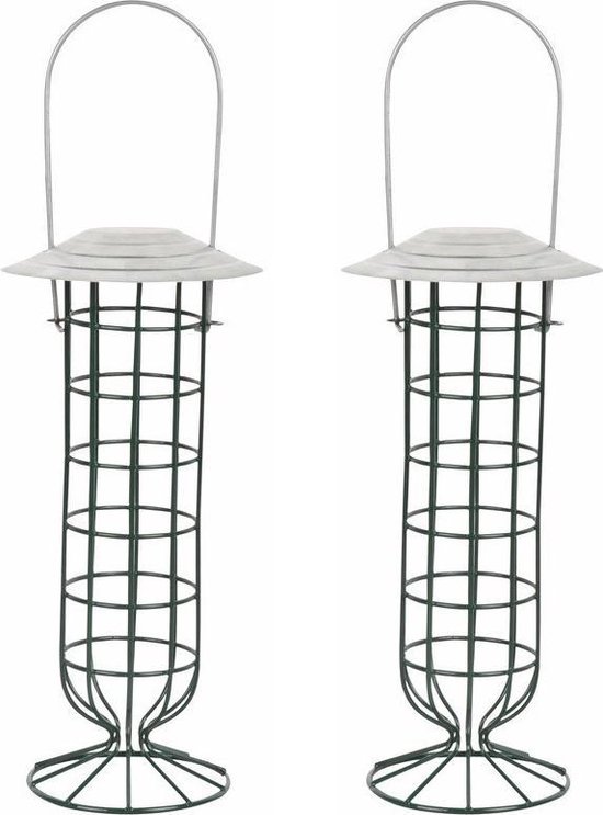 Set de 2x supports pour boules de graisse d'oiseaux debout / suspendus 27  cm - Oiseaux