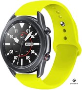 Siliconen Smartwatch bandje - Geschikt voor  Samsung Galaxy Watch 3 sport band 45mm - geel - Strap-it Horlogeband / Polsband / Armband