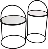 SVJ Home Decorations Mensa Tafel - H64 x Ø41 cm - Set van 2 - Zwart