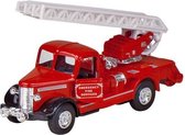 Goki Schaalmodel Ladderwagen Die-cast Pullback 13,5 Cm Rood