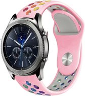 Siliconen Smartwatch bandje - Geschikt voor  Samsung Gear S3 sport band - roze/kleurrijk - Horlogeband / Polsband / Armband