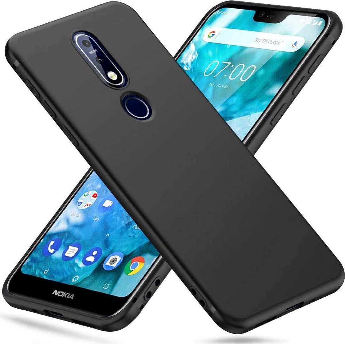 Silicone hoesje Geschikt voor: Nokia 7.1 - zwart